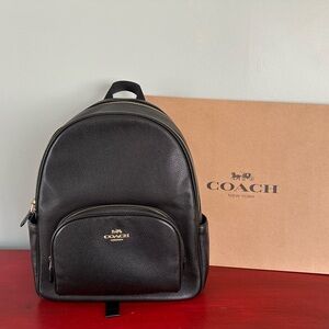 Coach Black Pebbled Leather Backpack